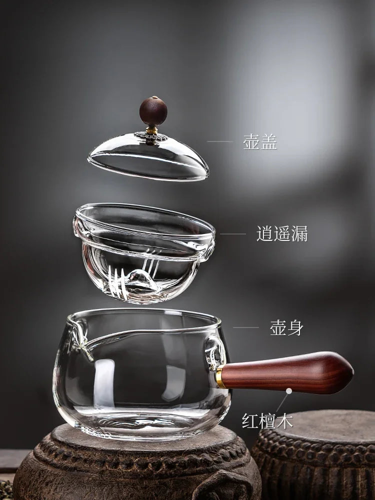 Glas-Teekanne 2025: Heat-Resistant Rotating-Leisure - Tea Set Collection
