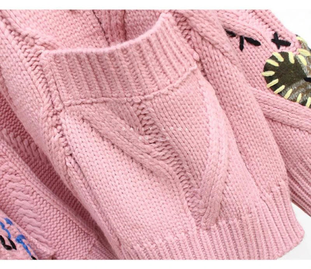 WonMiracle V-Neck Strickjacke Cardigan - Polyester Größe L