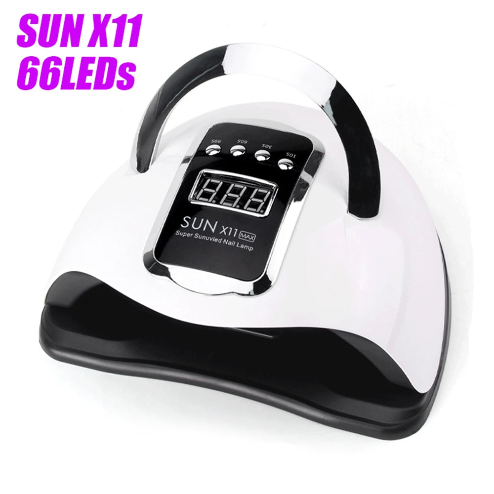 Lampă UV LED SUN X12 MAX pentru manichiură, lampă UV cu 66 de LED-uri pentru uscător de unghii cu senzor inteligent, instrument profesional de salon