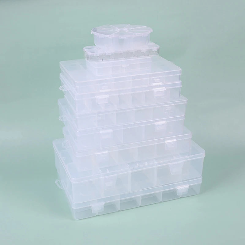 Praktisch 24 Gitter Fach Plastik Transparent Lagerung Box Schmuck Ohrring Perle Schraube Halter Koffer Display Organizer Container