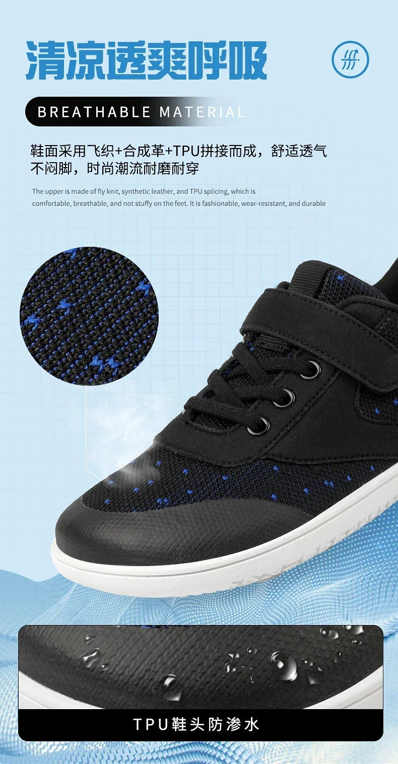 Kinder Weite Barfuß Schuhe - Minimalistische Jungen Mädchen Sneaker - Leichtgewicht Rutschfest Kinder Walking Schuhe Casual Skate Flats