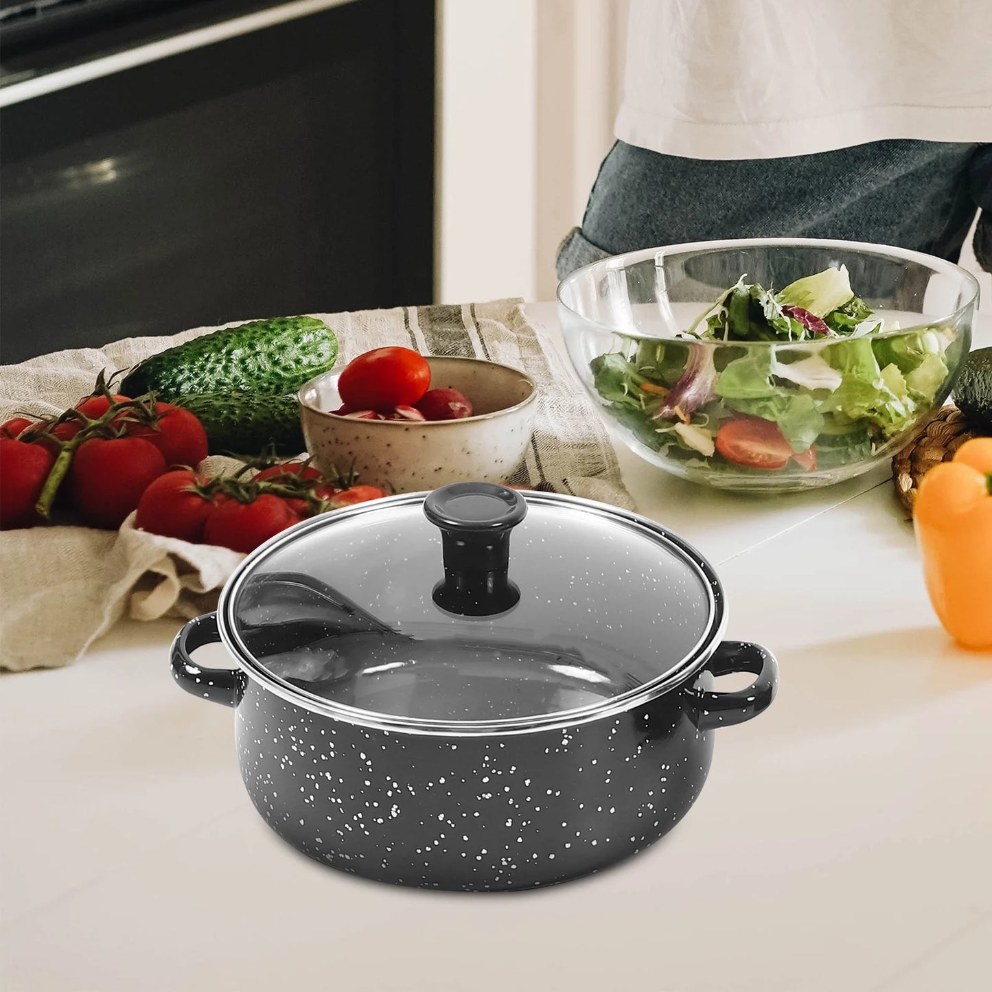 KochPro Set3 Emaille Kochset - 3tlg 2L 20cm Induktion