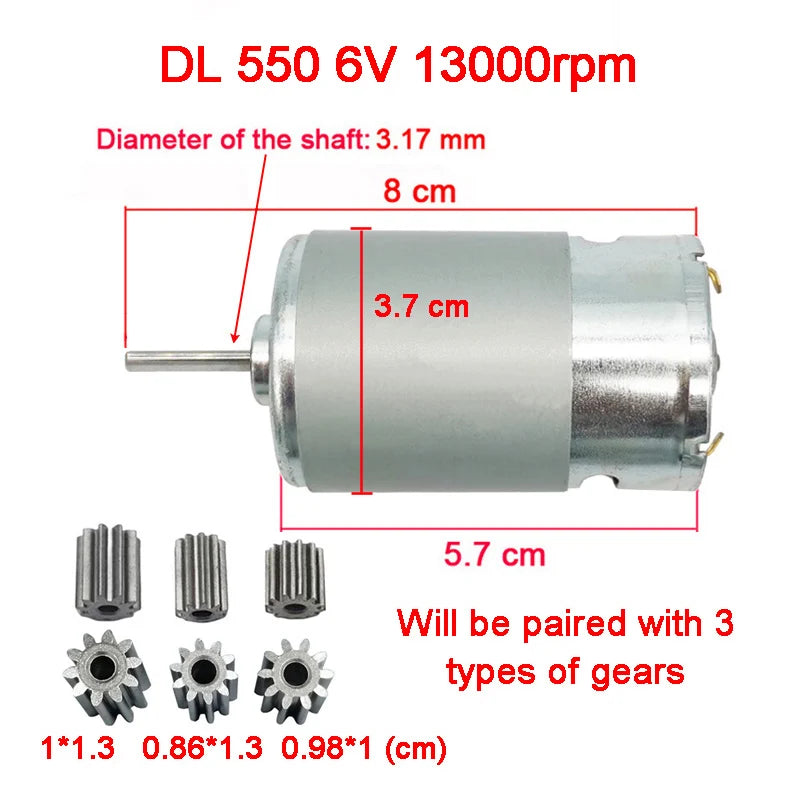 Children's electric car DC motor, kid's car high speed motor,DL 550 High-power motor 570 35000rpm engine