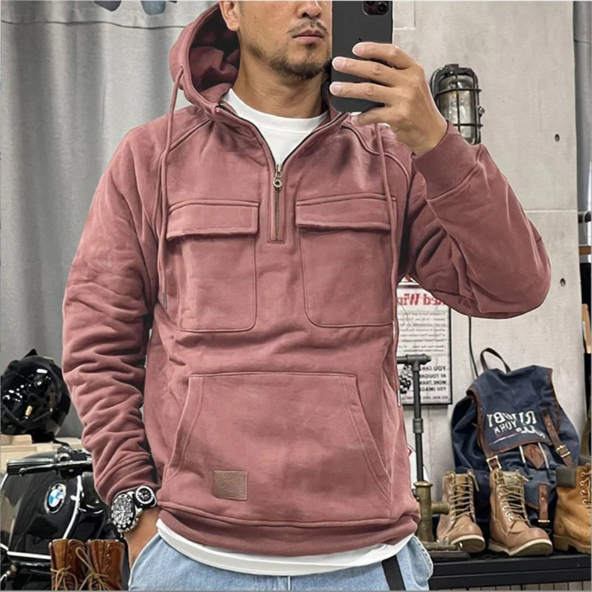UrbanFit Hoodie Lässig - Kapuze, mehrere Taschen, M-XL