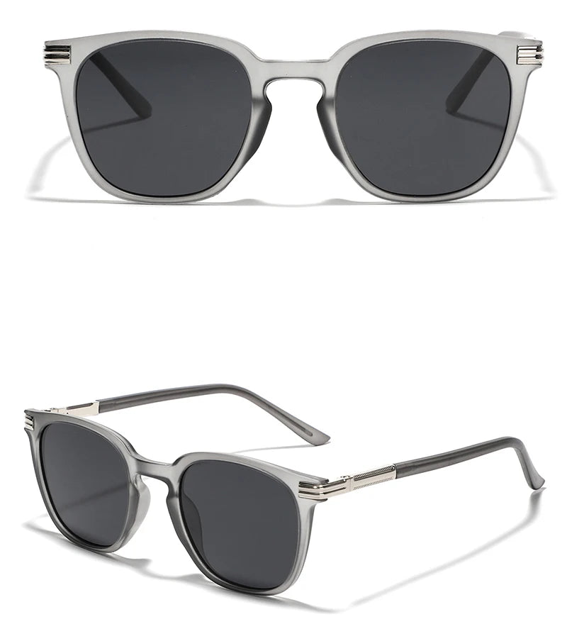 Peekaboo square frame sunglasses for men TR90 retro style polarized sun glasses for women uv400 ultralight unisex grey green