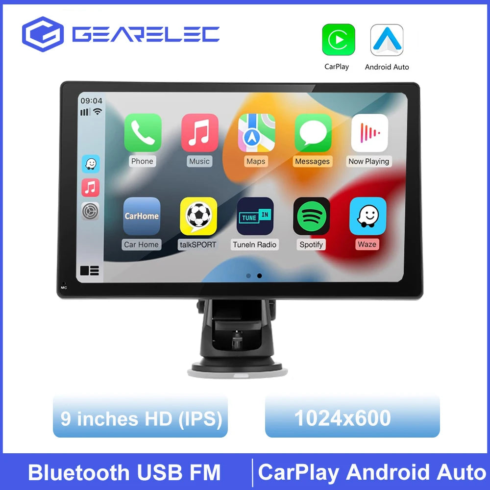 Autoradio 2025: Universal 9" Kabelloses Apple CarPlay Android Auto Bluetooth GPS FM AUX Multimedia-System