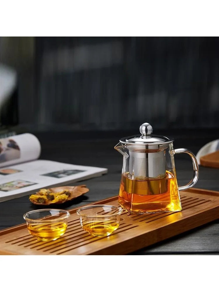 Glass Teapot with Infuser Tea Set Kettle Maker Infusers Jug Teaware Kitchen Dining Bar Home Tea Kit Glass Teapot Samovar