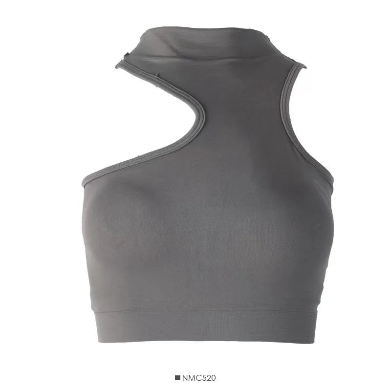 Tops for Woman Knitted Sexy Crop Tops Off Shoulder Halter Tanke Top Women Built In Bra Camis for Womens Sleeveless Hot Sale