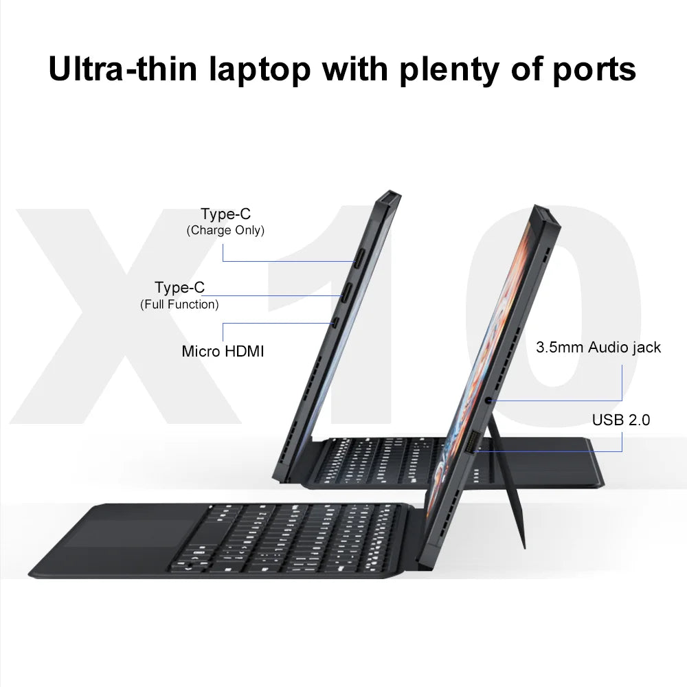Ninkear X10 2-in-1-Laptop - 12GB RAM, 256GB SSD, 10,1 Zoll
