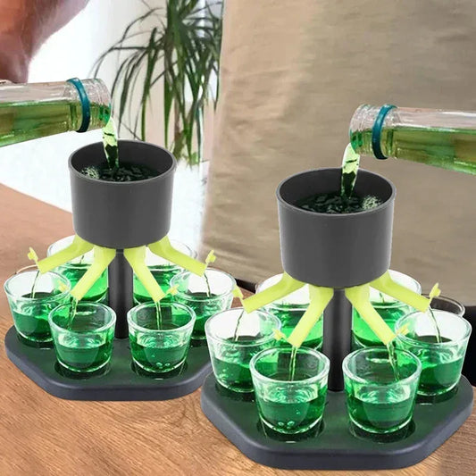 Choice Shot Dispenser Trinkspiel - 6 Shotgläser 60ml PC - Golden Bridge Store