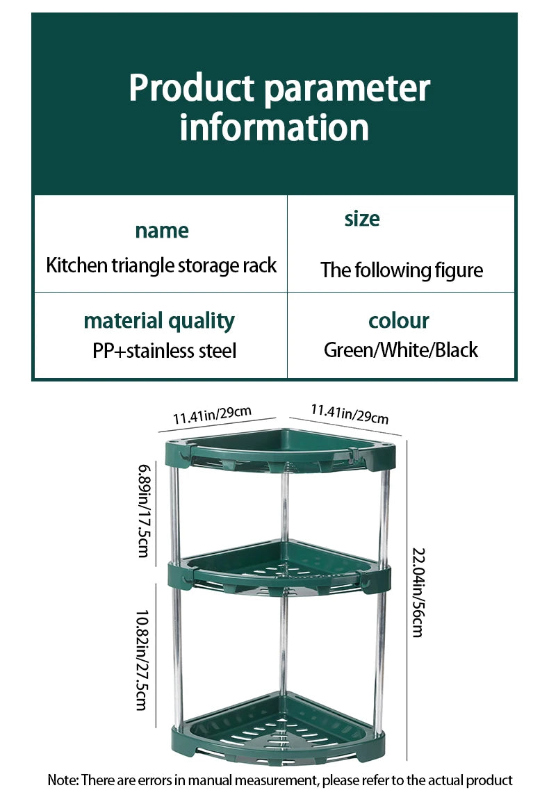Choice Eckregal Küchenrack - Dreieck 3 Ebenen 25x25cm