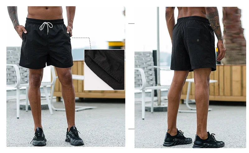 Herren Schwimmschorts 2025: HooThreads Polyester Pockets Mesh Liner Casual Beach - Quick Dry Schwimmen Baden Board Shorts Schwimmanzug