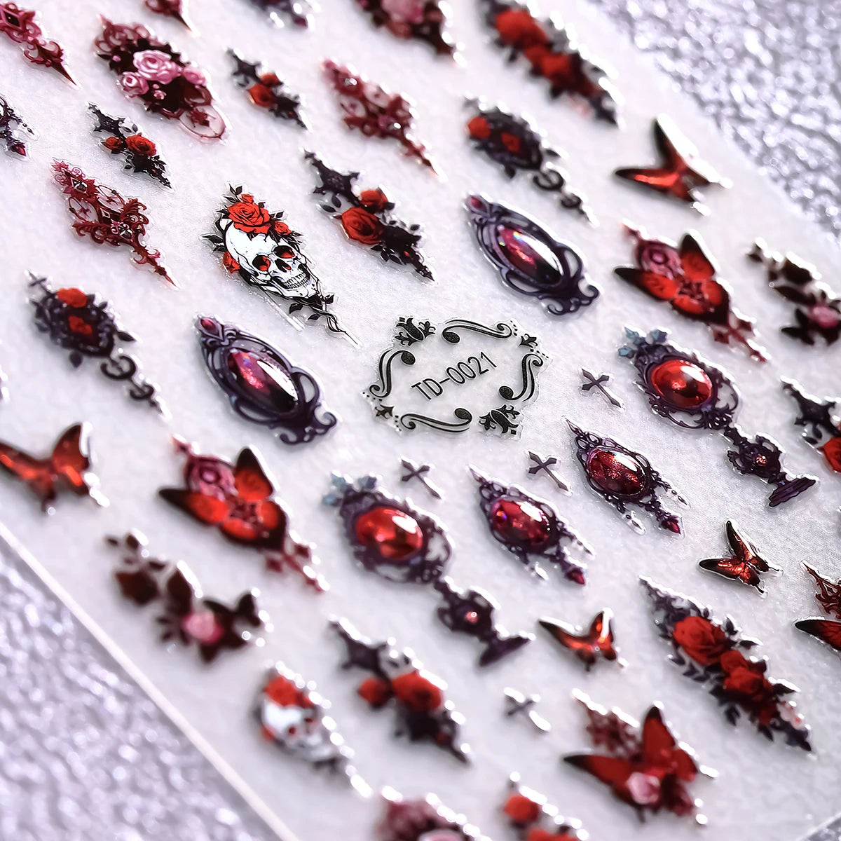 2 buc autocolante unghii gotice 5D - autoadezive 2 bucăți 3 x 1,5 cm