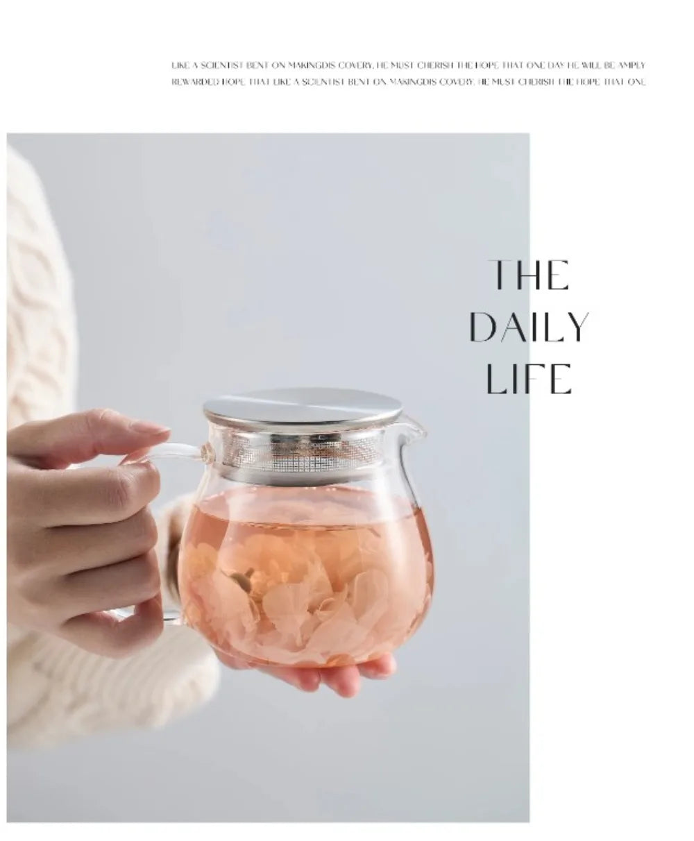 Aihogard Glas Kaffeekanne Hitzebeständig - 450ml Filter