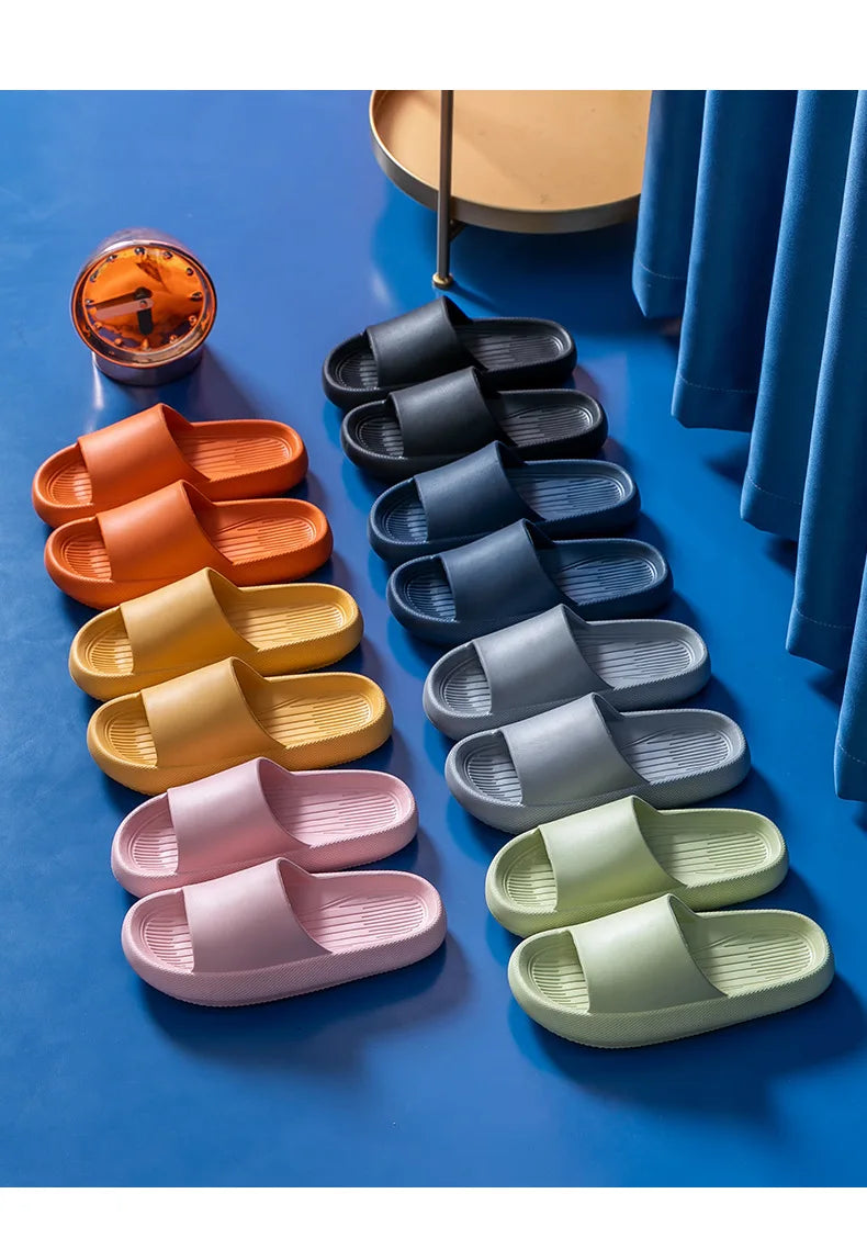 New Soft EVA Slippers Couples Home Slipper Outdoor Beach Summer Sandals Bath Men Flip Flops Non-Slip Women Thick Sole Shoes