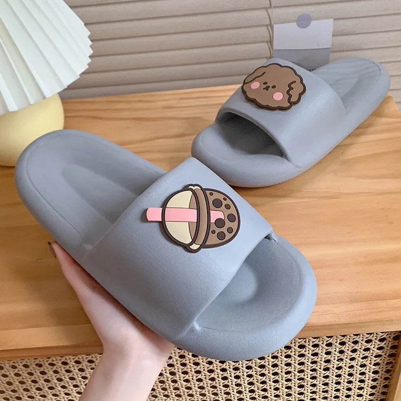 New Soft EVA Slippers Couples Home Slipper Outdoor Beach Summer Sandals Bath Men Flip Flops Non-Slip Women Thick Sole Shoes