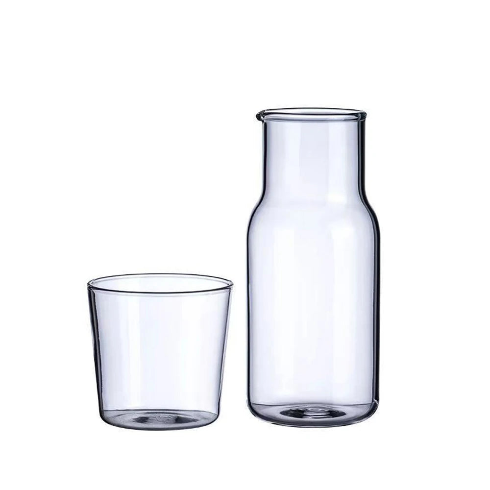 Glass Water Carafe Modern Minimalist Cold Hot Water Bottle Cup Sets Bedside Water Pitcher High Quality Milk Beverage Tea Bottle