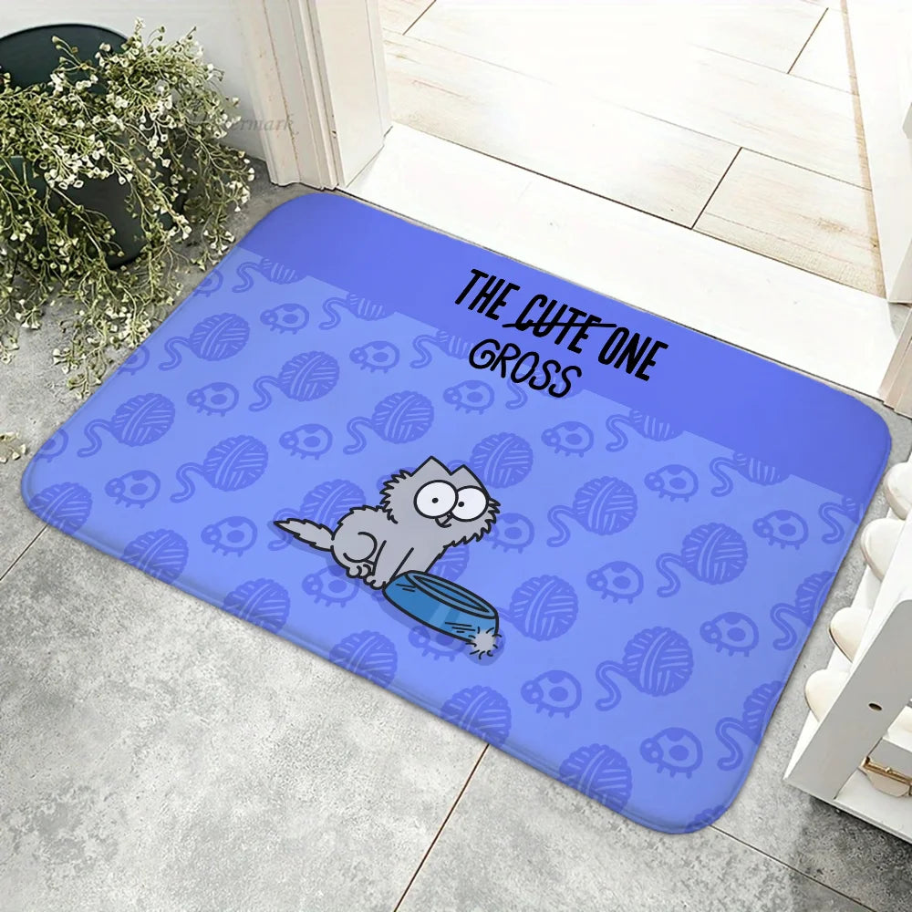 Cartoon Simon Cute C-Cat Floor Mat Doormats Home Carpet Foot Bathroom Absorbent Anti-Slip Home Decor