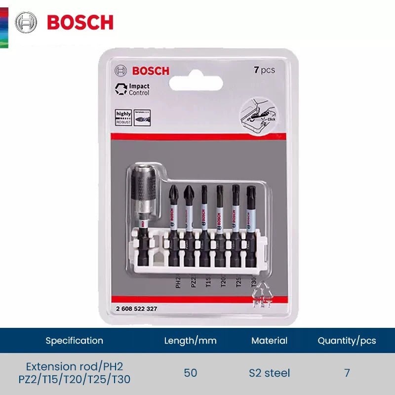 Bosch Resistant Impact Bits for Screwdriver Drill Accessories S2 Steel Metal Drills Bit Set for Bosch GDR/GDX Series Power Tools