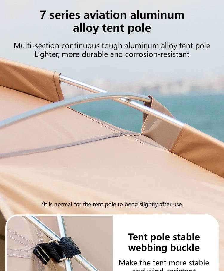 Sonuto Outdoor 4-7 People Camping Park Beach Tent Vinyl Sunscreen Folding Portable Canopy Rainproof And Sunscreen Shelter