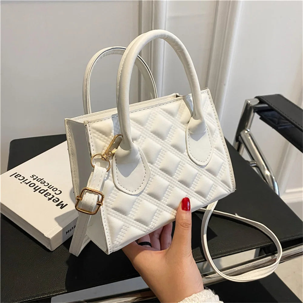Fashion Shoulder Crossbody Bag For Women Solid Colour Pu Leather Simple Female Daily Bag Casual Handbag Purse Clutches