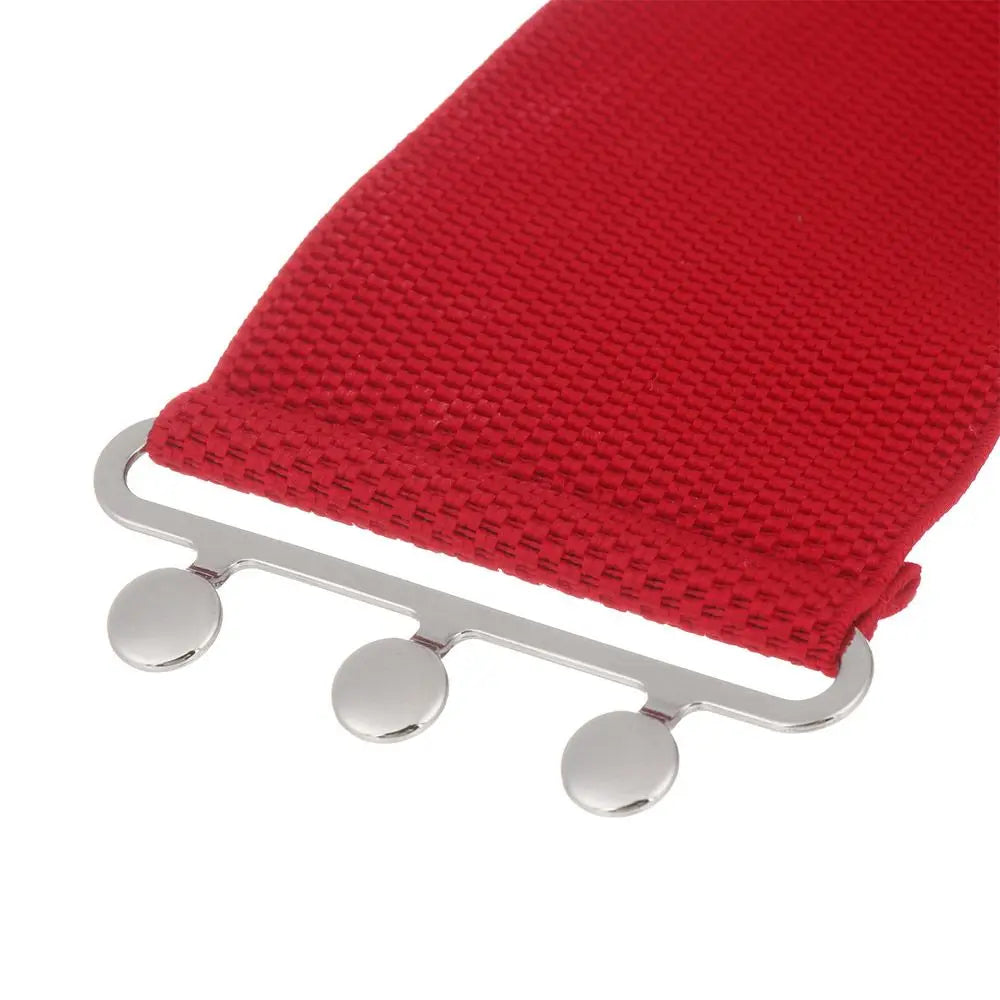 Women Fashion Wide Elastic Belt Metal Buckle Cinch Waistband Ladies Dress Waist Band Fashion Accessory