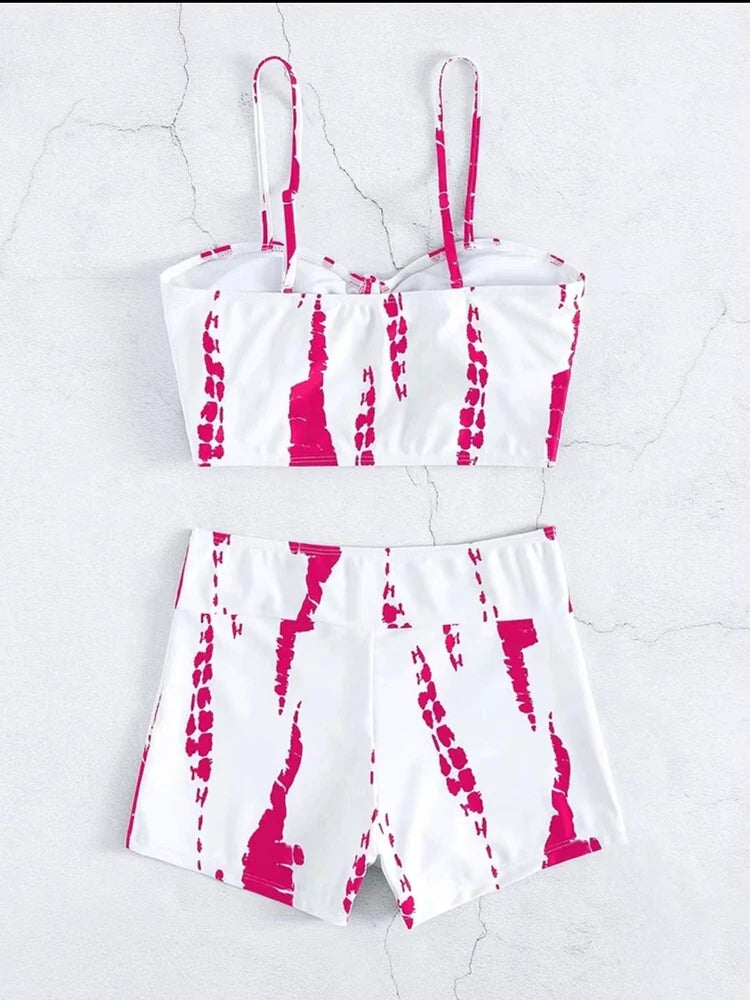 Costume de baie pentru femei 2025 - Pantaloni scurți cu talie înaltă și șnur în față