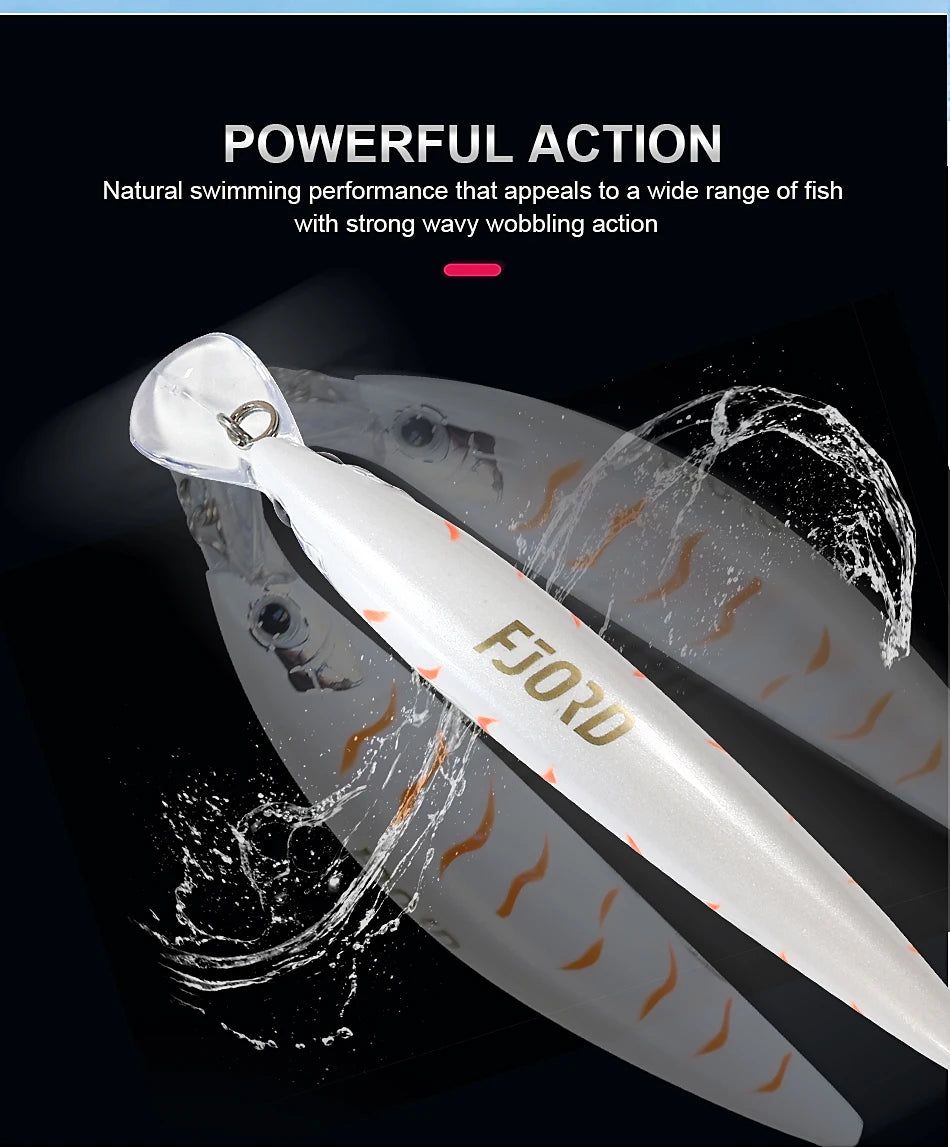 FJORD 110S 37g 90S 29g 70S 17g Schweres Sinken Minnow Angeln Köder Salzwasser Süßwasser Langer Wurf Meer Kunstlicher Köder Jerkbait
