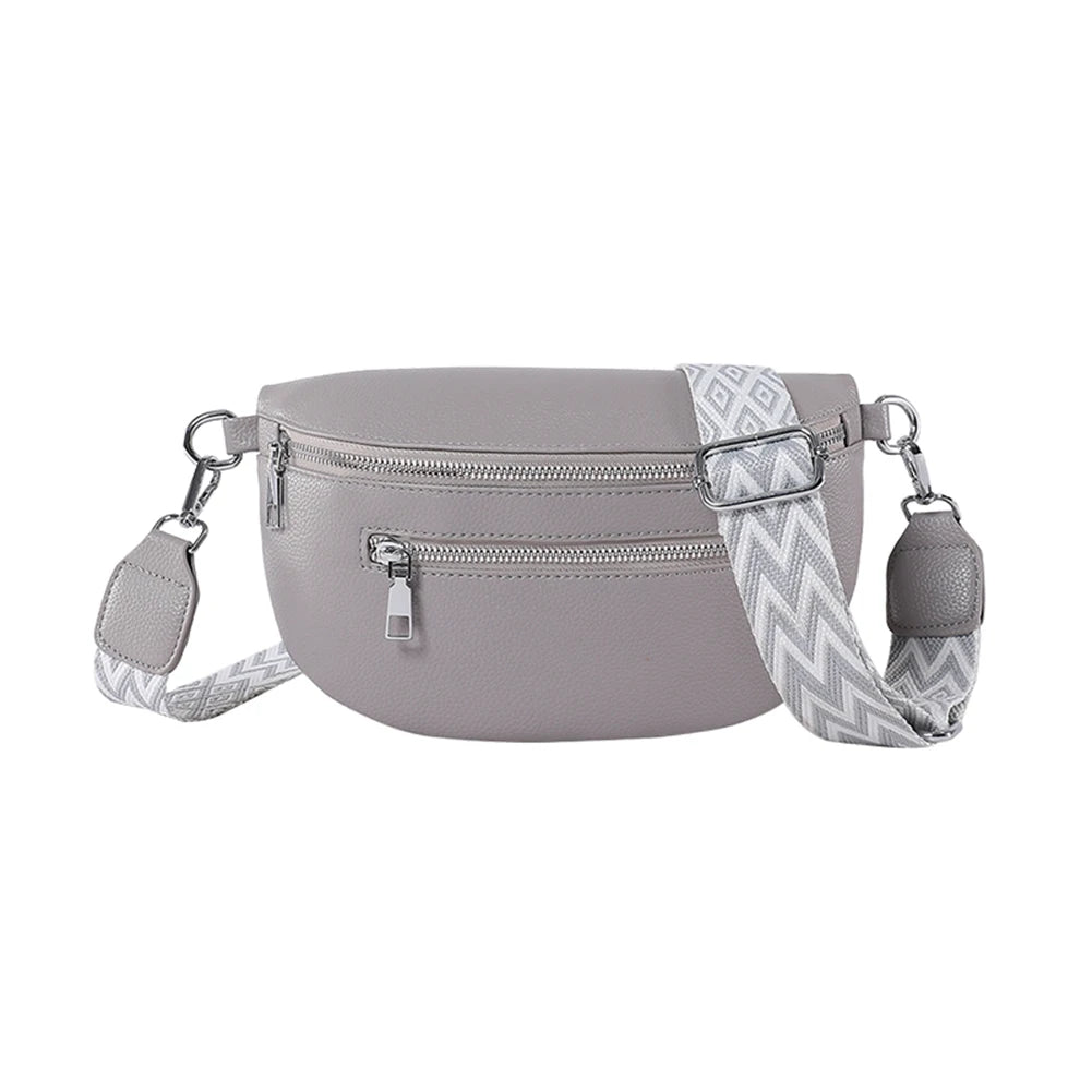 Stylische Damen Crossbody Tasche Breiter Gurt - Mode Sling Bag Multi-Taschen - Münzen Handy Reise Outdoor