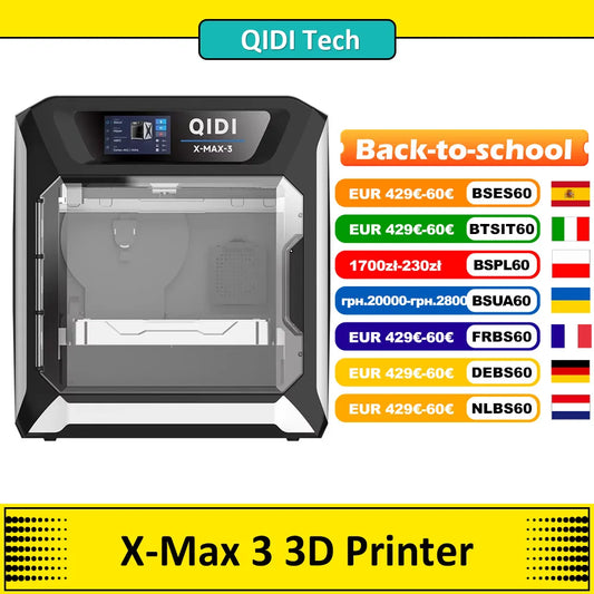 Imprimantă 3D Qidi X-Max3 - Nivelare automată, 1,75 mm 600 mm/s