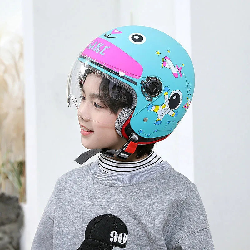 Childrens helmet For Kids 3~12 years child cartoon unicorn Motorcycle Motor Helmet Comfortable Motos Protective Safety Helmets