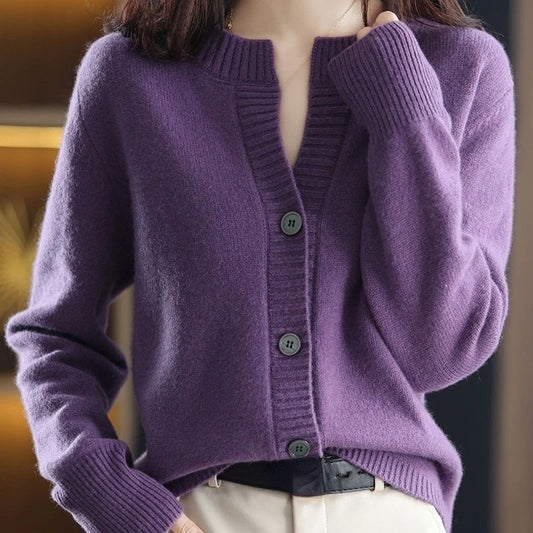 Cardigan RankSweet, croială de iarnă, stil coreean - pulover tricotat confortabil, mărimea M, greutate 120-220 g/m²