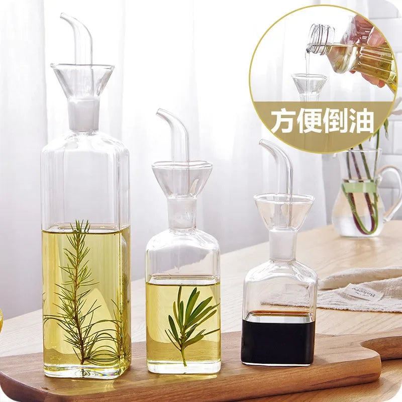 High Borosilicate Glass Oil Pot Household Leak-proof Oil & Vinegar Pots Kitchen Soy Sauce Pot Tank Seasoning Bottle