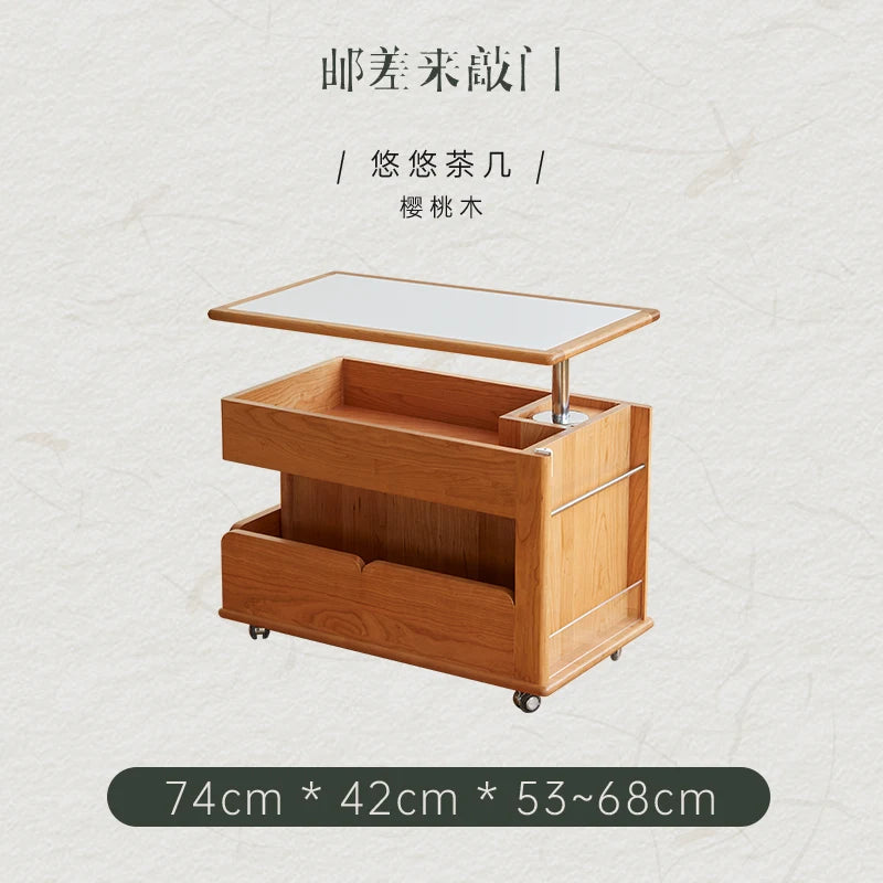 Cabinet Wood Coffee Table Lift Portable Walnut Design Living Room Side Table Folding Modern Luxury Mesa De Centro Sala Furniture