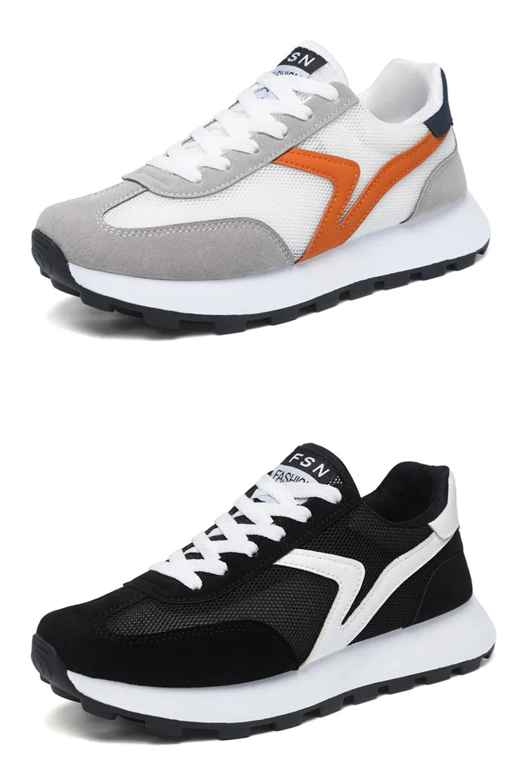 New Women's Sneakers Fashion Breathable Unisex Casual Shoes Lightweight Lace-Up Running Shoes Outdoor Platform Tennis Shoes Male