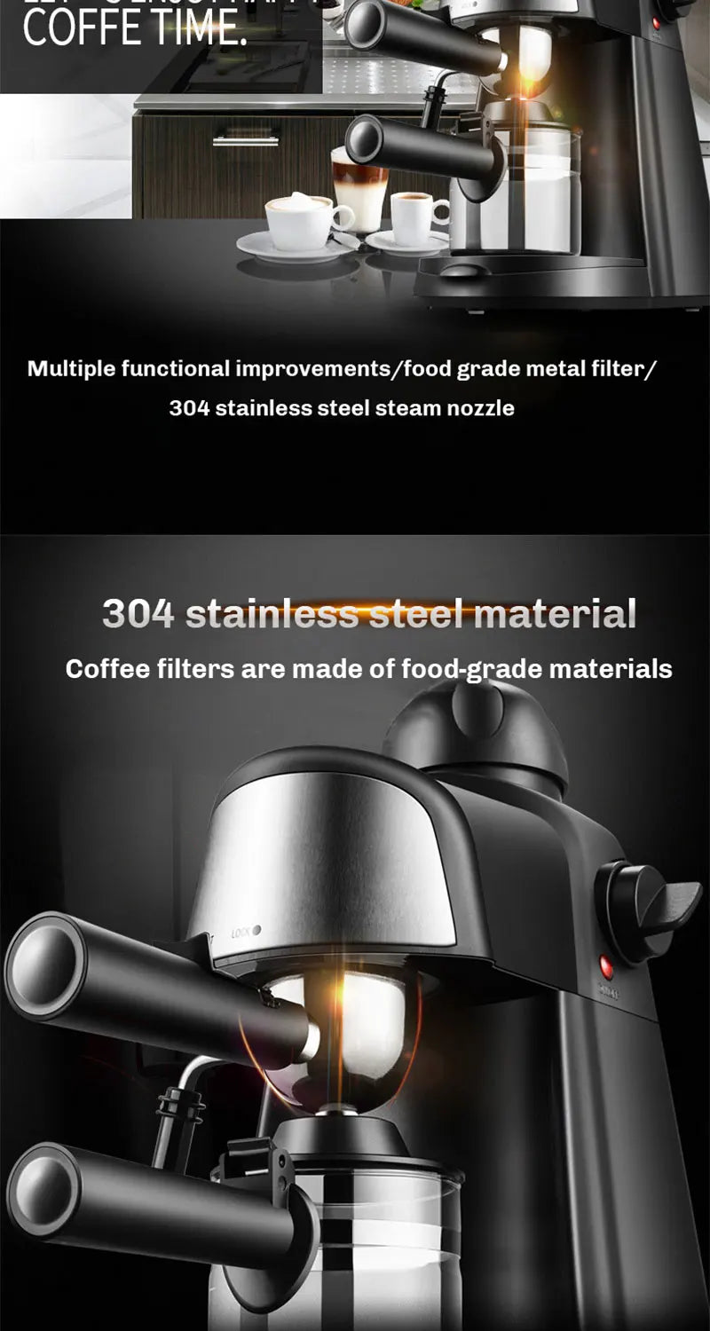 Elektrisch Italienisch Kaffeemaschine 5 Bar Professional Espresso Kaffee Maker Automatisch Semi Automatisch Espresso Cappuccino 220V EU Stecker