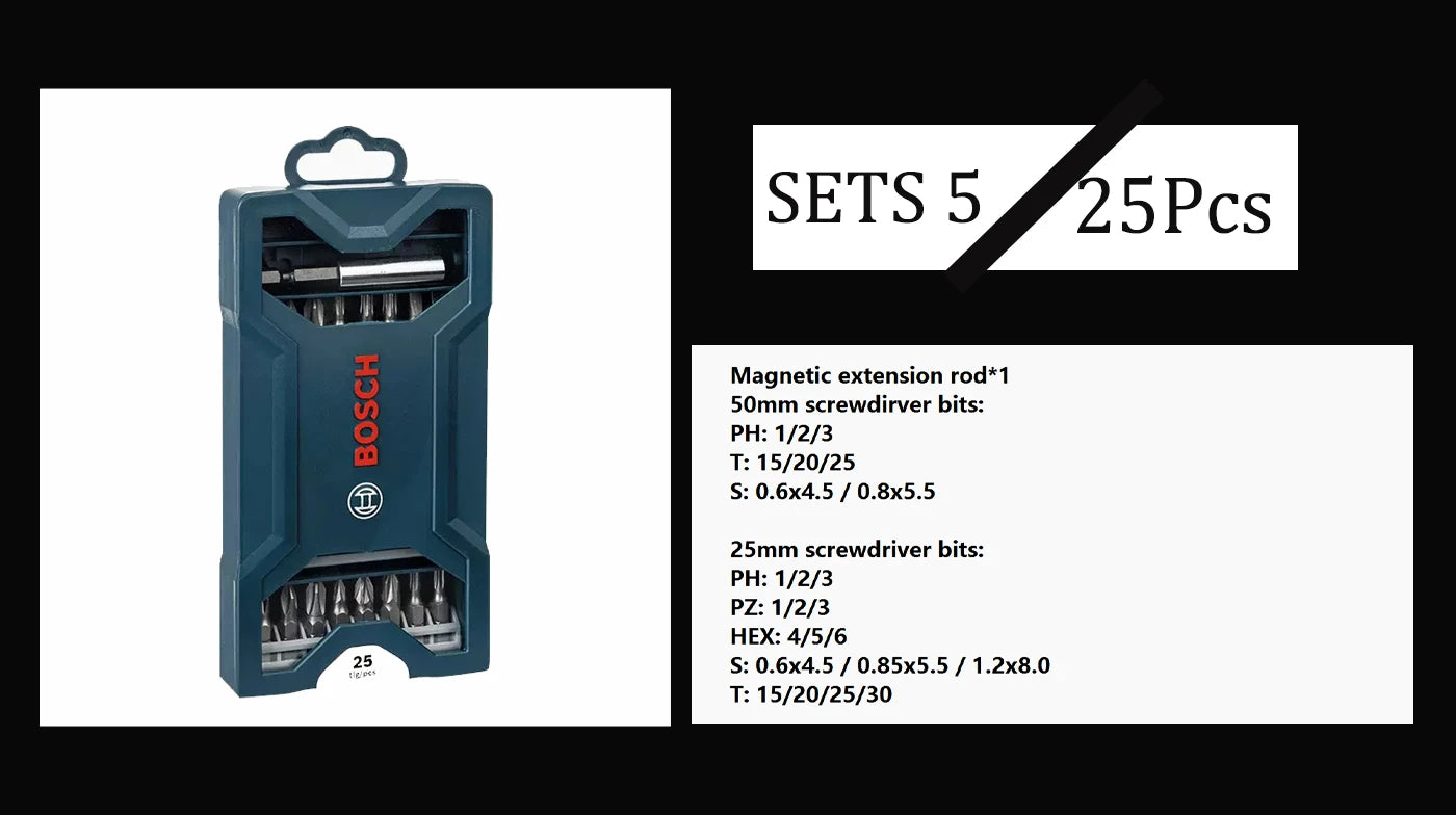 Bohrer-Set 2025: Bosch Mix Drill Bit Sets 7/15/25/33/43pcs High-speed Steel - Drilling Bit Impact Drill PH/PZ/S/L/HEX Magnetic Screwdriver Head Collection