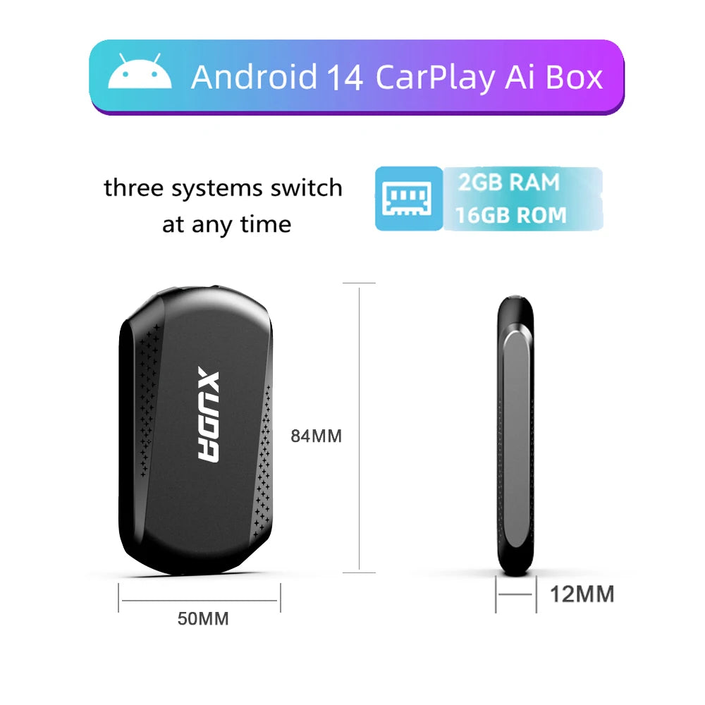 Acodo 3In1 CarPlay AI Box - 32GB 5V Strom Kompakt USB