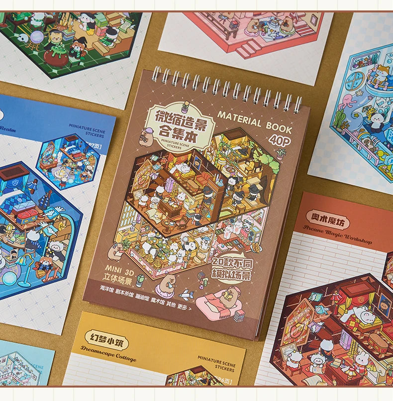 Kawaii 20in1 3D Cartoon Aufkleber - DIY, 190x135mm