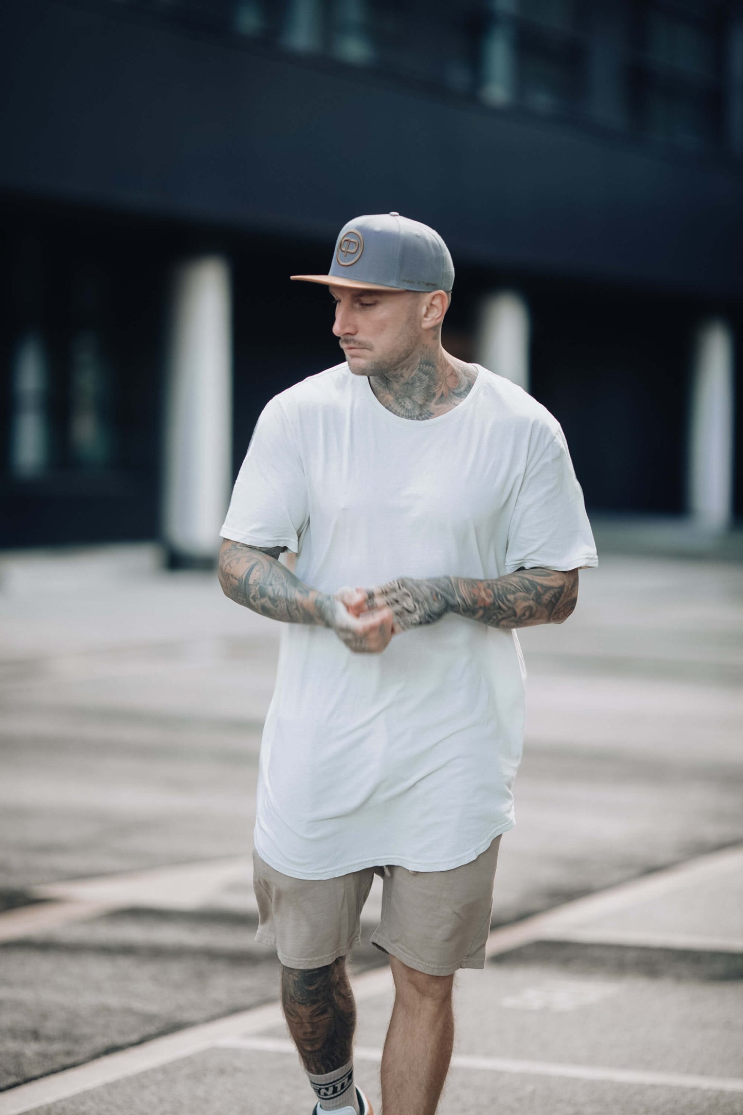 Snapback Cap - Anthracite & Suede