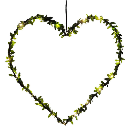 Herz Stern Fenster LED Silhouette - Batteriebetrieben, 30x30 cm, 20 LEDs