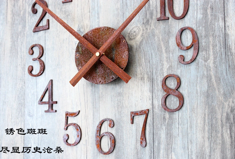 Retro DIY digital decorative wall clock wall stickers clockwise fashion watches creative cute Reversing Times Backflow Left move