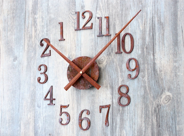 Retro DIY digital decorative wall clock wall stickers clockwise fashion watches creative cute Reversing Times Backflow Left move
