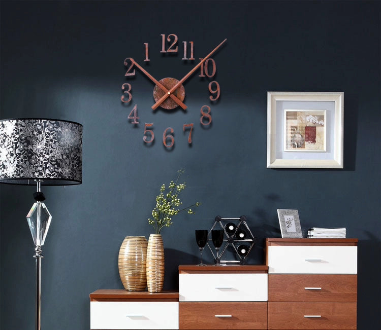 Retro DIY digital decorative wall clock wall stickers clockwise fashion watches creative cute Reversing Times Backflow Left move