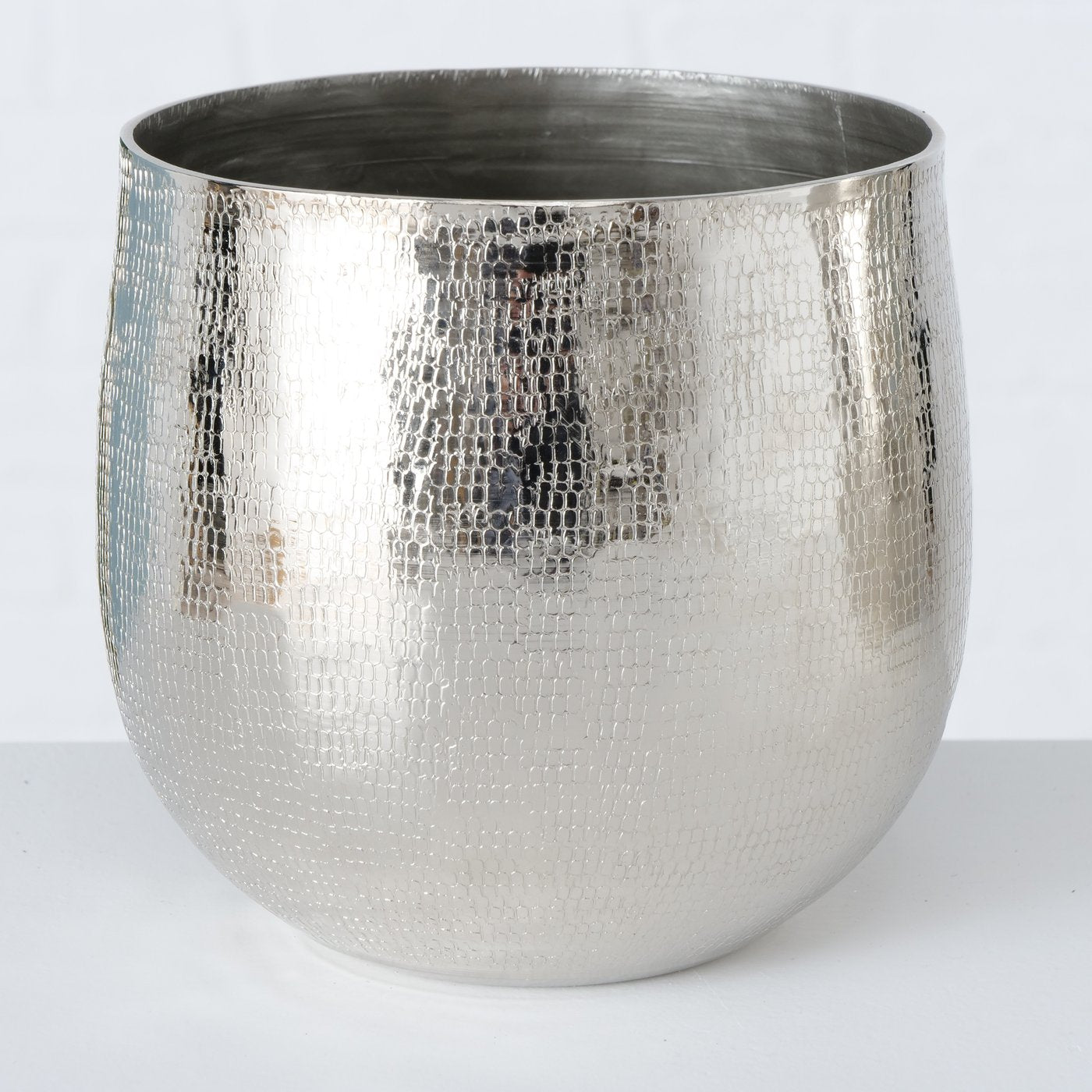 AluHammer Blumentöpfe Hammerschlag 2er Set - Maße 14,5x15/17,5x18 cm