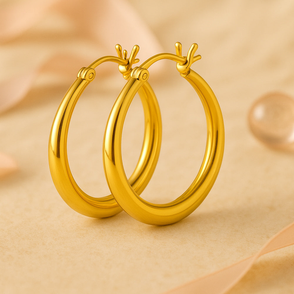 Cercei din argint 925, cercei rotunzi placați cu aur, diferite mărimi