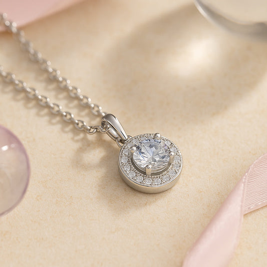 AuroraSilber Schmuckset Rundsteine - Kettenlänge 45 cm, Silber 925