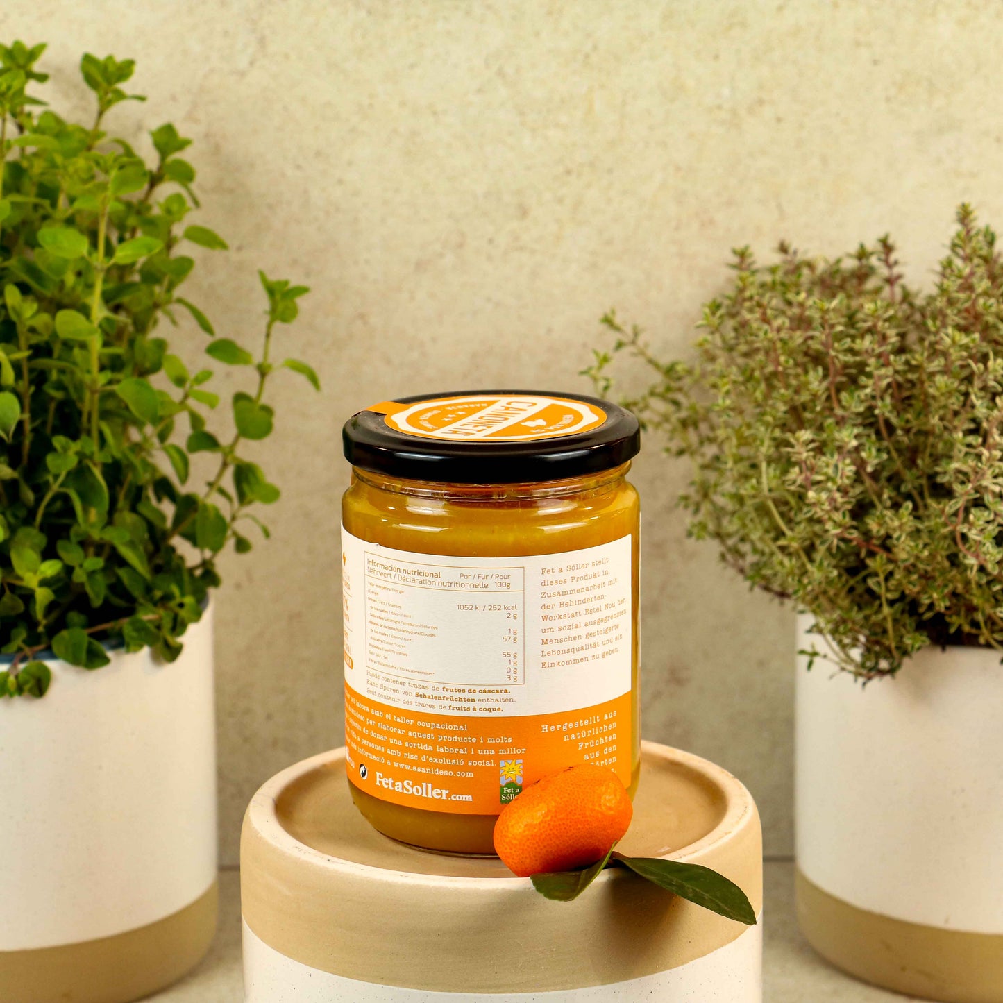 VIVA LA VIDA Marmeladă de portocale Canoneta Aromă intensă de fructe - Conținut 380 g, Diametru pahar 6,5 cm