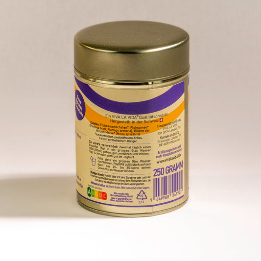 LA VIDA PsylliFit Semințe de Psyllium de înaltă calitate cu nalbă sălbatică - Conținut 300 g, Fibre 71 g/100 g, Magneziu, Calciu și Zinc