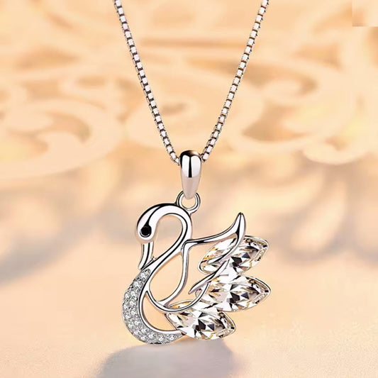 Schwan Silber Schwan Anhänger Halskette - Länge 40cm, 925er Silber